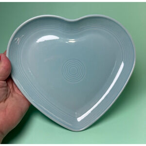 Fiesta 9" Heart Shaped Plate Light Blue Sky Retired Fiestaware Serving Dish Love